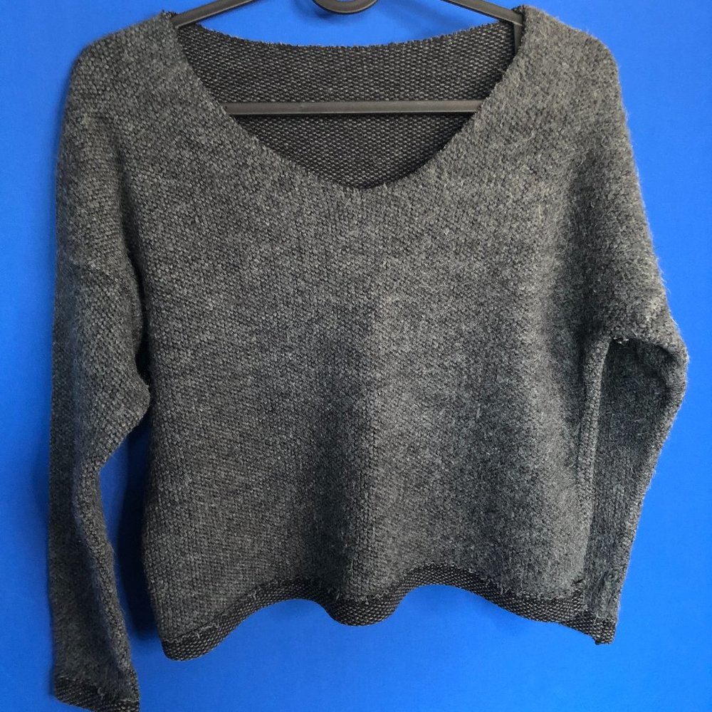 Grey FUR Cropped Sweatshirt